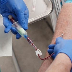 blood draw from IV